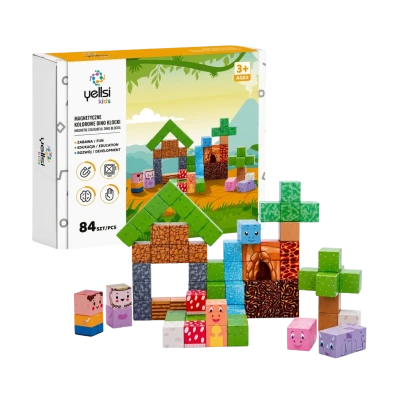 Magnetyczne kostki Dino 84 szt.
